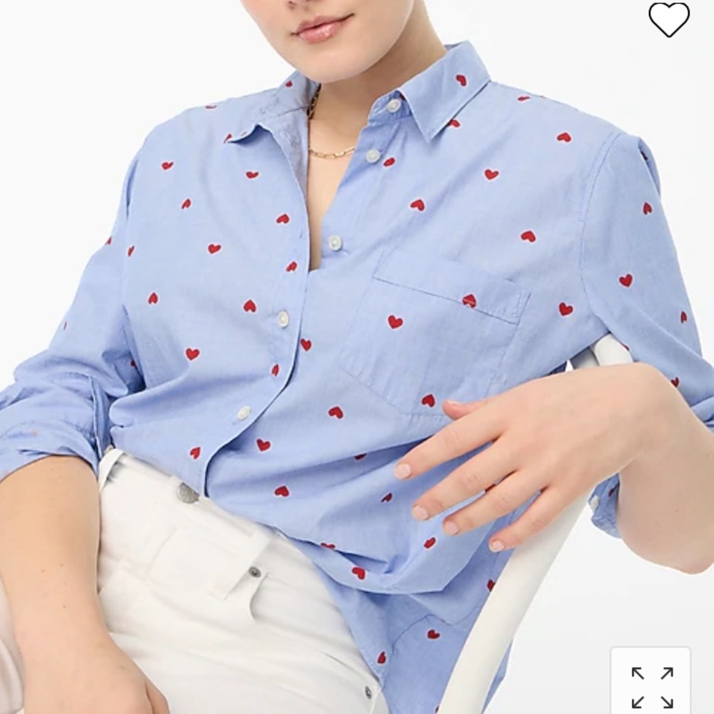 J. Crew Printed button-up shirt in end-on-end cotton.
